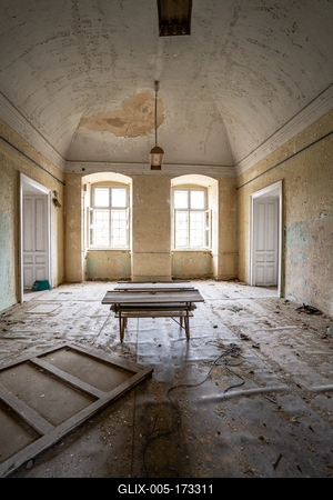 interior of an old abandoned castle-stock-foto