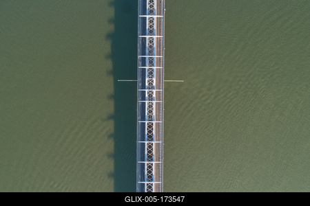Baja Bridge in Hungary across river Danube-stock-foto