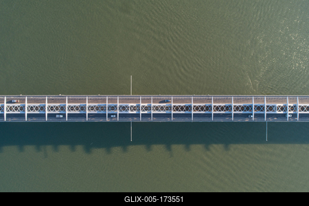 Baja Bridge in Hungary across river Danube-stock-foto