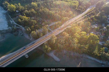 Baja Bridge in Hungary across river Danube-stock-foto