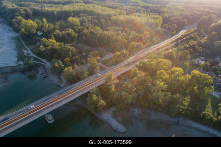 Baja Bridge in Hungary across river Danube-stock-foto