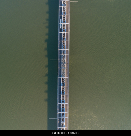 Baja Bridge in Hungary across river Danube-stock-foto