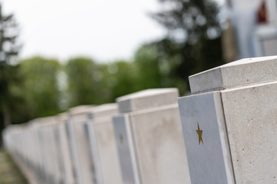 Many tombs in rows, Russian graves on military  cemetery-stock-foto