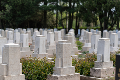 Many tombs in rows, Russian graves on military  cemetery-stock-foto