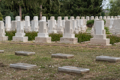 Many tombs in rows, Russian graves on military  cemetery-stock-foto