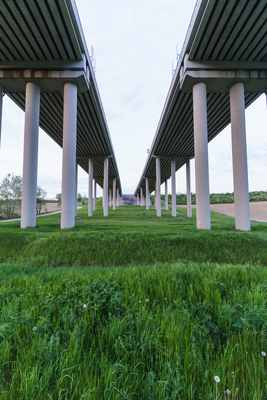 Hungarian M6 highway with tunel at evening-stock-foto