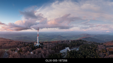 Aerial photo from Kekesteto, TV tower in Matra, Hungary-stock-foto