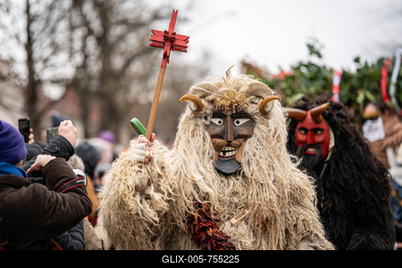MOHACS, HUNGARY - FEBRUARY 15: Busojaras carnival. February 15, 2026 in Mohacs, Hungary.-stock-foto