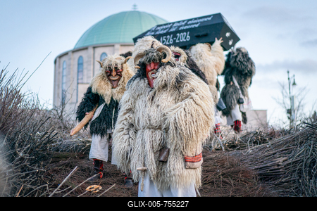 MOHACS, HUNGARY - FEBRUARY 17: Busojaras carnival. February 17, 2026 in Mohacs, Hungary.-stock-foto