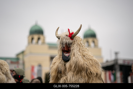 MOHACS, HUNGARY - FEBRUARY 15: Busojaras carnival. February 15, 2026 in Mohacs, Hungary.-stock-foto