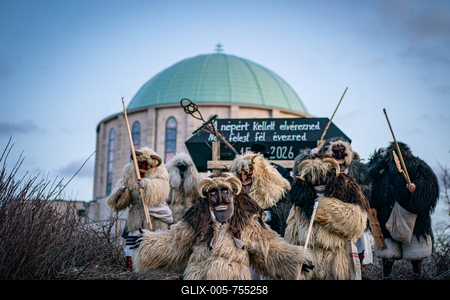 MOHACS, HUNGARY - FEBRUARY 17: Busojaras carnival. February 17, 2026 in Mohacs, Hungary.-stock-foto