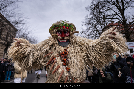 MOHACS, HUNGARY - FEBRUARY 15: Busojaras carnival. February 15, 2026 in Mohacs, Hungary.-stock-foto