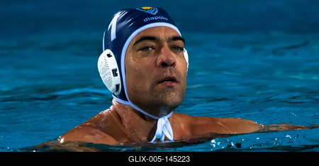 A vízilabda Aranycsapatunk újra a medencében a sportág szentélyében. FINA Vizes Masters VB Budapest, 2017, Hajós Alfréd Uszodadr. Steinmetz Barnabás-stock-foto