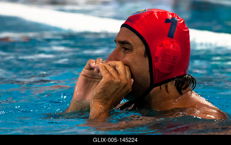 A vízilabda Aranycsapatunk újra a medencében a sportág szentélyében. FINA Vizes Masters VB Budapest, 2017, Hajós Alfréd UszodaSzécsi Zoltán-stock-foto