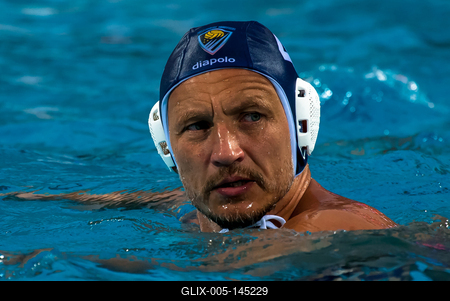 A vízilabda Aranycsapatunk újra a medencében a sportág szentélyében. FINA Vizes Masters VB Budapest, 2017, Hajós Alfréd UszodaVarga Zsolt-stock-foto