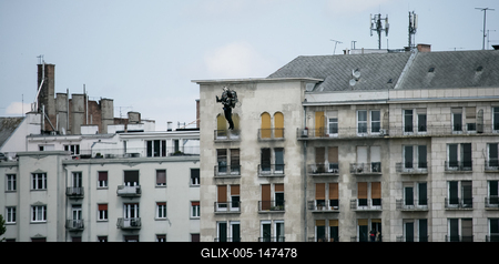 RED BULL AIR RACE 2018 BudapestJET PACK MAN-stock-foto