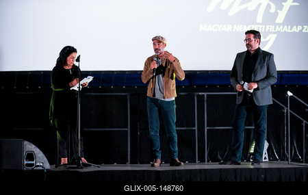 Jean-Marc BarrJacques Mayol a Nagy kékségbenJacques Mayol in The Big BlueJean-Marc Barr Le Grand BleuFilm Maraton Budapest Bazilika 2018 09 08-stock-foto