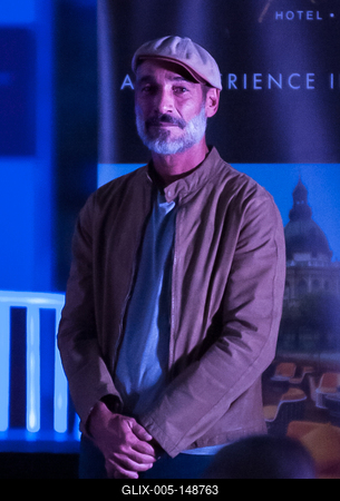 Jean-Marc BarrJacques Mayol a Nagy kékségbenJacques Mayol in The Big BlueJean-Marc Barr Le Grand BleuFilm Maraton Budapest Bazilika 2018 09 08-stock-foto