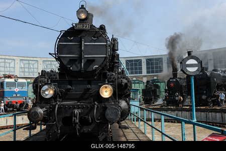 150 éves a MÁV,  Nemzetközi Jármûparádé a Vasúttörténeti Parkban,   2018. szeptember 8-án és 9-én többtonnás vasparipák mutatkoztak be és versenyeztek egymással a Vasúttörténeti Parkban-stock-foto