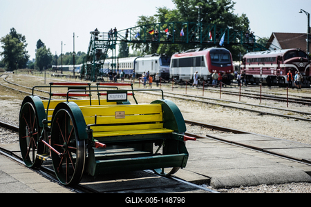 150 éves a MÁV,  Nemzetközi Jármûparádé a Vasúttörténeti Parkban,   2018. szeptember 8-án és 9-én többtonnás vasparipák mutatkoztak be és versenyeztek egymással a Vasúttörténeti Parkban-stock-foto