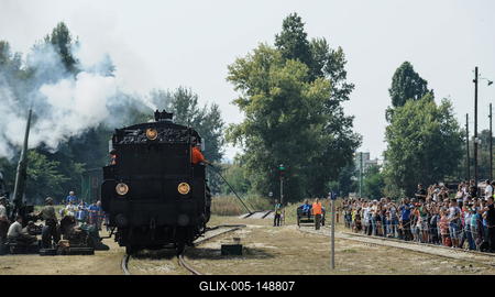 150 éves a MÁV,  Nemzetközi Jármûparádé a Vasúttörténeti Parkban,   2018. szeptember 8-án és 9-én többtonnás vasparipák mutatkoztak be és versenyeztek egymással a Vasúttörténeti Parkban-stock-foto