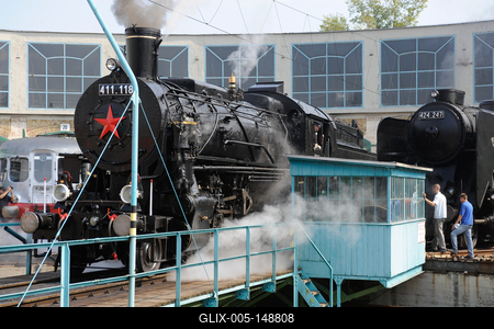 150 éves a MÁV,  Nemzetközi Jármûparádé a Vasúttörténeti Parkban,   2018. szeptember 8-án és 9-én többtonnás vasparipák mutatkoztak be és versenyeztek egymással a Vasúttörténeti Parkban-stock-foto