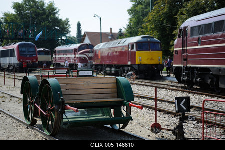150 éves a MÁV,  Nemzetközi Jármûparádé a Vasúttörténeti Parkban,   2018. szeptember 8-án és 9-én többtonnás vasparipák mutatkoztak be és versenyeztek egymással a Vasúttörténeti Parkban-stock-foto