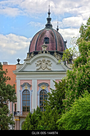Gödöllői királyi kastély egy része előlről-stock-foto