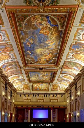 Eszterházy kastély, barokk Haydn terem-stock-foto