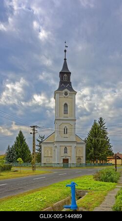 Református templom, Panyola-stock-foto