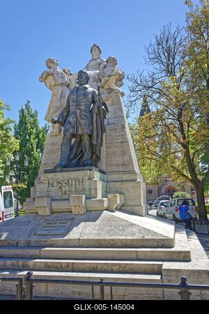 Nyíregyháza, Kossuth szobor-stock-foto