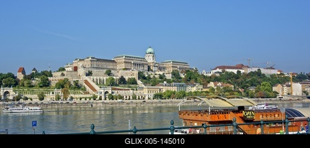 Budavári palota, várnegyed a dunával, Budapesten-stock-foto