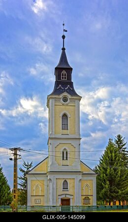 Református templom Panyolán 1869-ben épült-stock-foto
