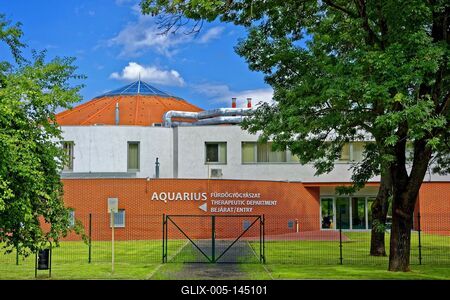 Nyíregyháza, Sóstó Aquarius fürdőgyógyászat épület-stock-foto