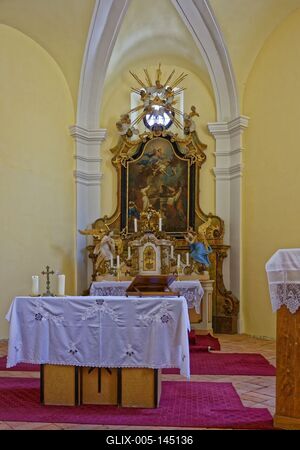 Som település katolikus temploma belűlről-stock-foto