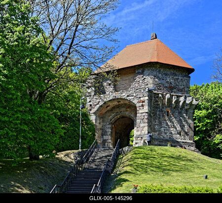 Visegrádi vár-stock-foto