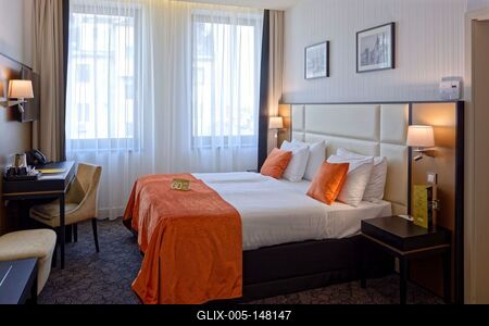 Hotel Exe Danube Budapest, vendég szoba-stock-foto