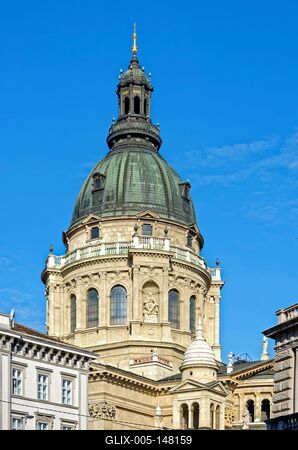 Szent István Bazilika kupolája, Budapest-stock-foto