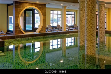 Bükfürdő, Hotel Caramell, fürdő-stock-foto