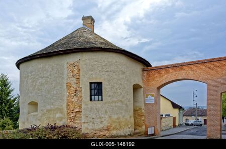 Szécsény, Tömlöcbástya kiállítás és szabadulójáték-stock-foto