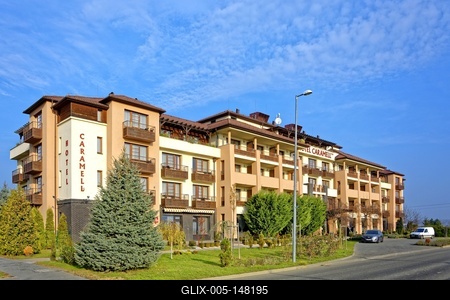 Bükfürdő, Hotel Caramell-stock-foto