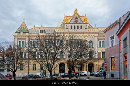 Pécs, Postapalota, Postamúzeum-stock-foto