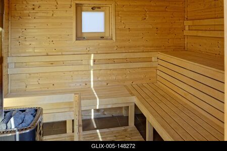 Új fa szauna belseje-stock-foto