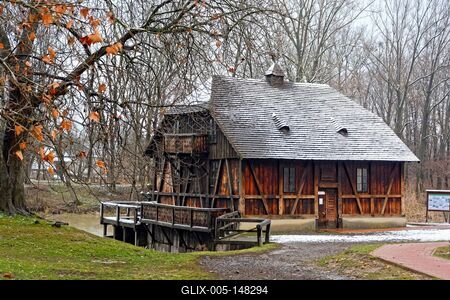 Turistvándi, öreg vizimalom-stock-foto