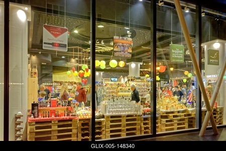 Souvenir shop Budapesten-stock-foto