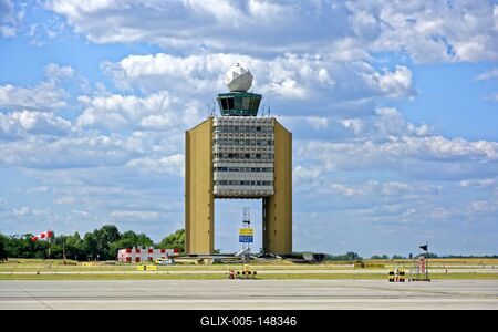 Ferihegy repülőtér, irányítótorony-stock-foto