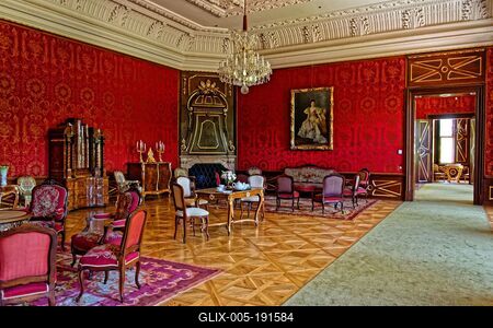 Eszterházy kastély szalon Pápán-stock-foto