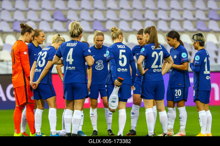 Chelsea FC v VfL Wolfsburg - UEFA Women's Champions League Quarter Final: Leg One-stock-foto