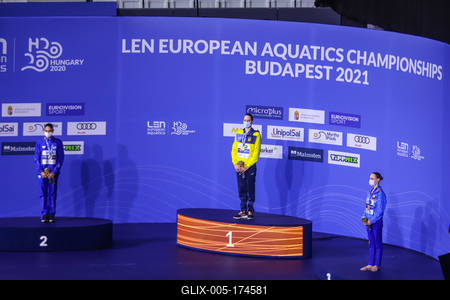 ARTISTIC SWIMMING-EURO-2020-2021Solo Free Artistic Swimming Final.-stock-foto