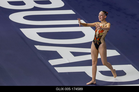 ARTISTIC SWIMMING-EURO-2020-2021Solo Technical Final Swimming Final.-stock-foto